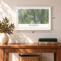 Smallwood, New York map, 12 x 18 inch print in a white frame in an entryway