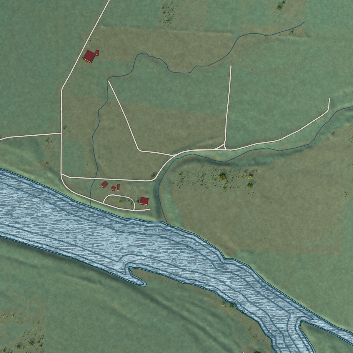 Second close-up of the map of Smith River, California print showing more streets and buildings