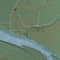 Second close-up of the map of Smith River, California print showing more streets and buildings