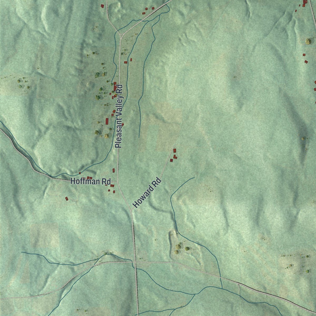 Second close-up of the map of Smithfield, New York print showing more streets and buildings