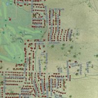 Second close-up of the map of Smithfield, Utah print showing more streets and buildings