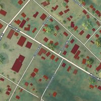 Second close-up of the map of Smithland, Kentucky print showing more streets and buildings