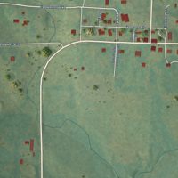 Second close-up of the map of Smithville, Arkansas print showing more streets and buildings