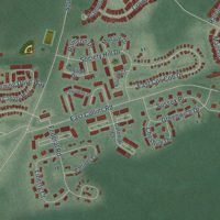 Second close-up of the map of Smithville, New Jersey print showing more streets and buildings
