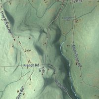 Second close-up of the map of Smithville, New York print showing more streets and buildings
