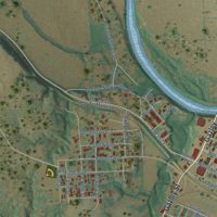 Second close-up of the map of Smithville, Texas print showing more streets and buildings