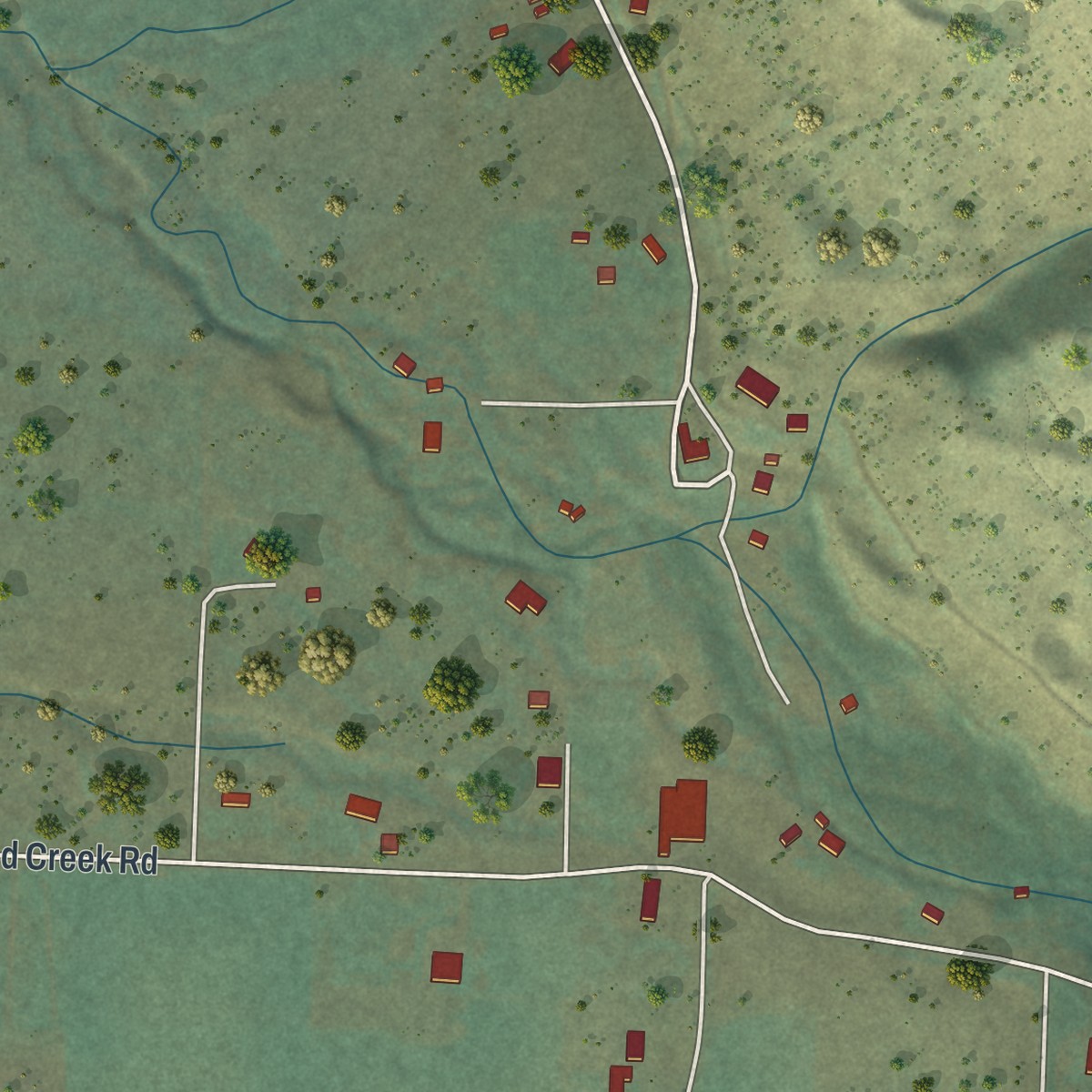 Second close-up of the map of Smoot, Wyoming print showing more streets and buildings