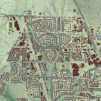Second close-up of the map of Smyrna, Georgia print showing more streets and buildings
