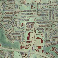 Second close-up of the map of Snapfinger, Georgia print showing more streets and buildings
