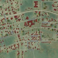 Second close-up of the map of Sneads, Florida print showing more streets and buildings