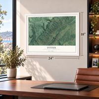 Snyder, Blair County, Pennsylvania map, 18 x 24 inch print in a white frame in a home office