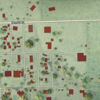 Second close-up of the map of Snyder, Nebraska print showing more streets and buildings