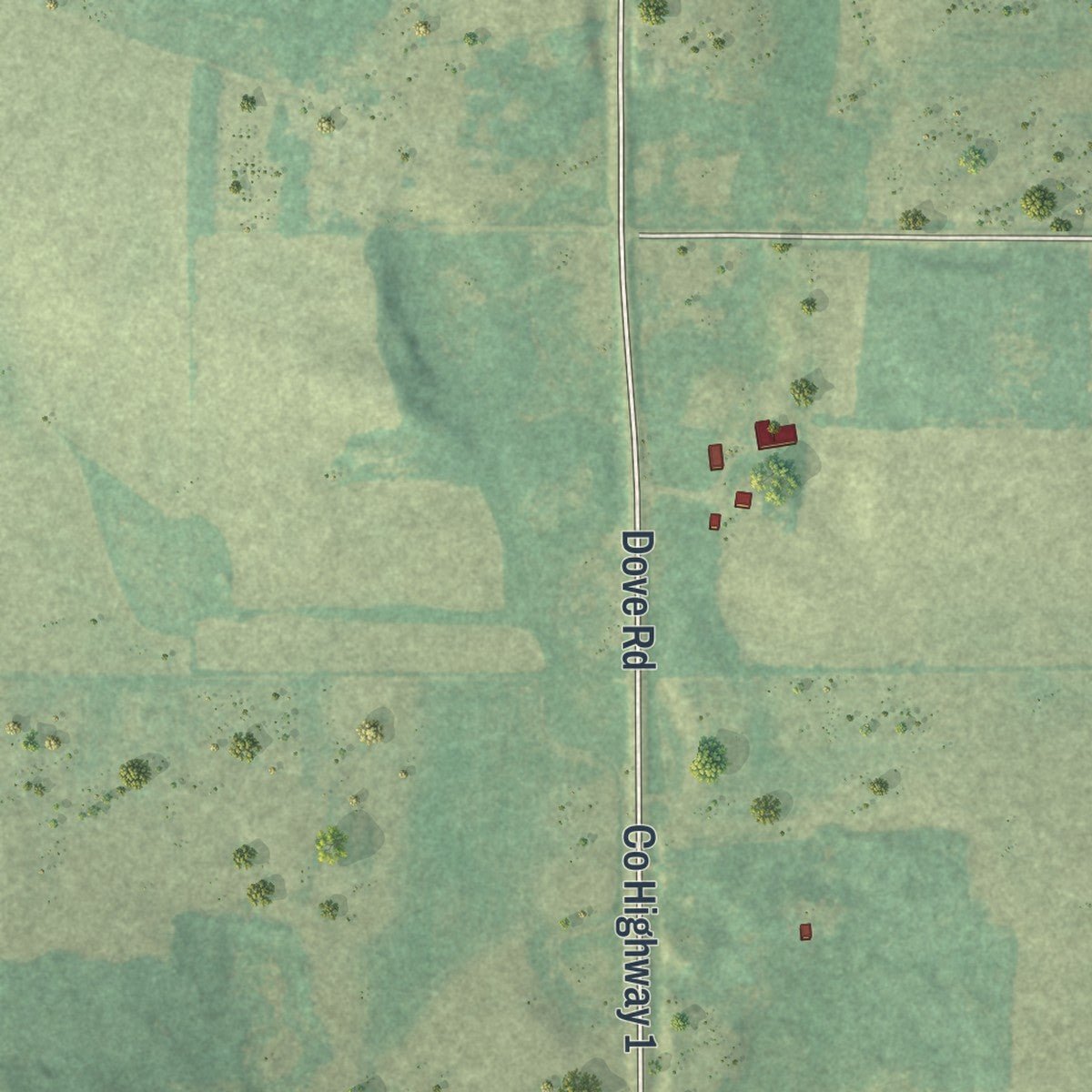 Second close-up of the map of Sobieski, Minnesota print showing more streets and buildings