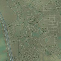 Second close-up of the map of Socorro, Texas print showing more streets and buildings