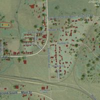 Second close-up of the map of Soda Springs, Idaho print showing more streets and buildings