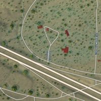 Second close-up of the map of Soham, New Mexico print showing more streets and buildings