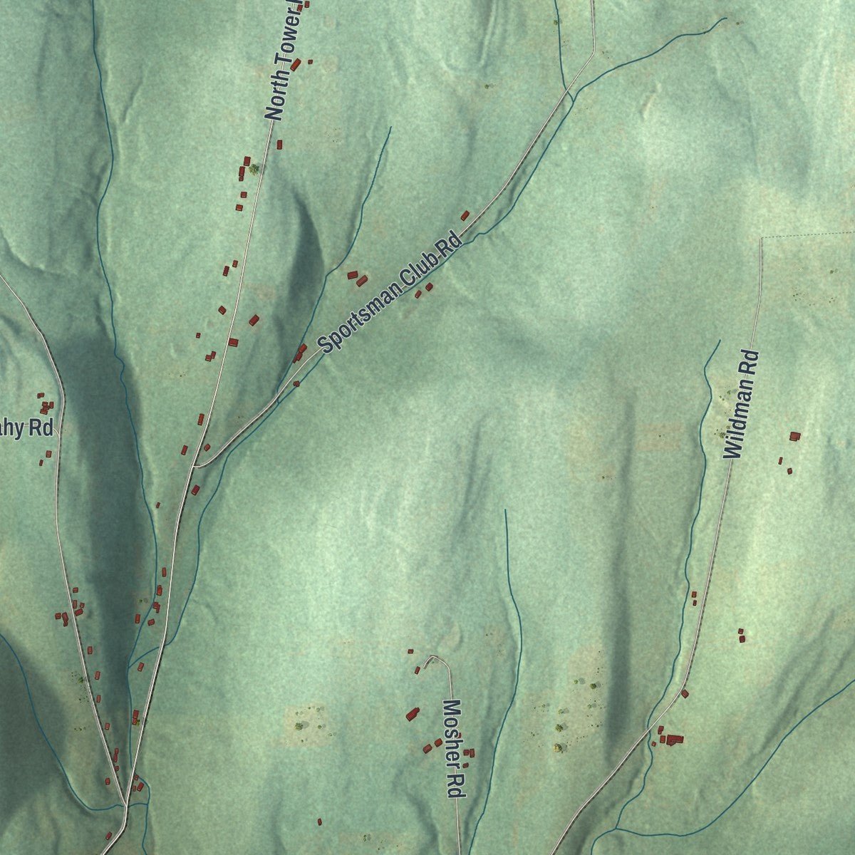 Second close-up of the map of Solon, New York print showing more streets and buildings