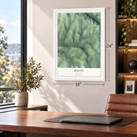 Solon, New York map, 18 x 24 inch print in a white frame in a home office