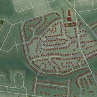 Second close-up of the map of Somerdale, New Jersey print showing more streets and buildings
