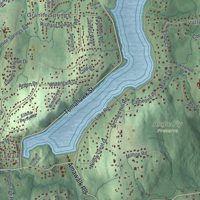 Second close-up of the map of Somers, New York print showing more streets and buildings