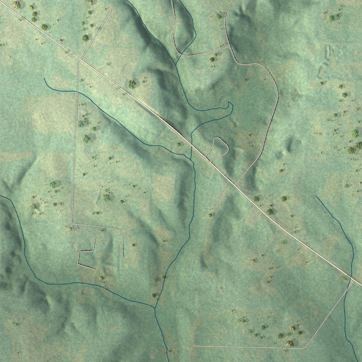 Second close-up of the map of Somerville, Alabama print showing more streets and buildings