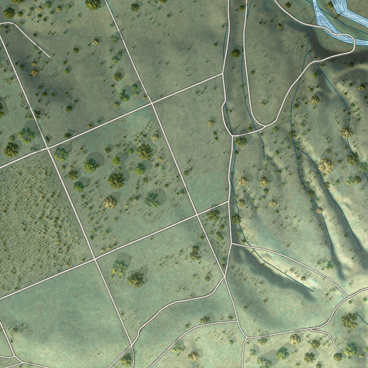 Second close-up of the map of Somis, California print showing more streets and buildings