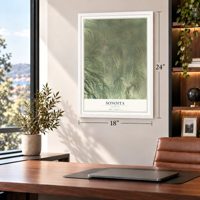 Sonoita, Arizona map, 18 x 24 inch print in a white frame in a home office