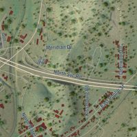 Second close-up of the map of Sonora, Texas print showing more streets and buildings
