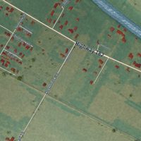 Second close-up of the map of Sorrel, Louisiana print showing more streets and buildings