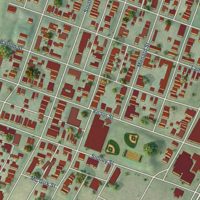Second close-up of the map of Soulard, Missouri print showing more streets and buildings