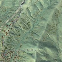 Second close-up of the map of Soulsbyville, California print showing more streets and buildings