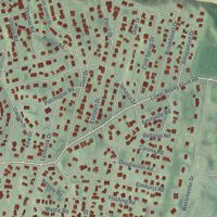 Second close-up of the map of Sound Beach, New York print showing more streets and buildings