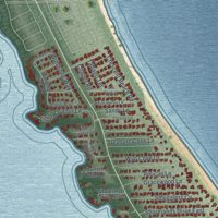 Second close-up of the map of South Beach, Florida print showing more streets and buildings