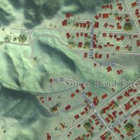 Second close-up of the map of South Bend, Washington print showing more streets and buildings