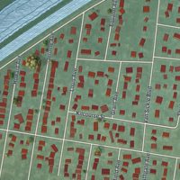 Second close-up of the map of South Bound Brook, New Jersey print showing more streets and buildings