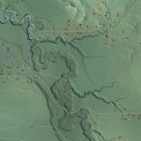Second close-up of the map of South Branch, Wexford County, Michigan print showing more streets and buildings