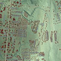 Second close-up of the map of South Burlington, Vermont print showing more streets and buildings
