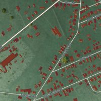 Second close-up of the map of South Charleston, Ohio print showing more streets and buildings