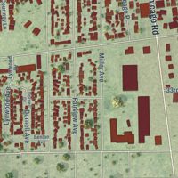 Second close-up of the map of South Chicago Heights, Illinois print showing more streets and buildings