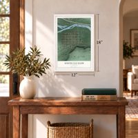 South Cle Elum, Washington map, 12 x 18 inch print in a white frame in an entryway