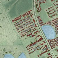 Second close-up of the map of South Daytona, Florida print showing more streets and buildings
