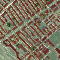 Second close-up of the map of South End, Massachusetts print showing more streets and buildings
