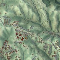 Second close-up of the map of South Fayette, Pennsylvania print showing more streets and buildings