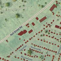 Second close-up of the map of South Garden, Virginia print showing more streets and buildings