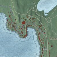 Second close-up of the map of South Gull Lake, Michigan print showing more streets and buildings
