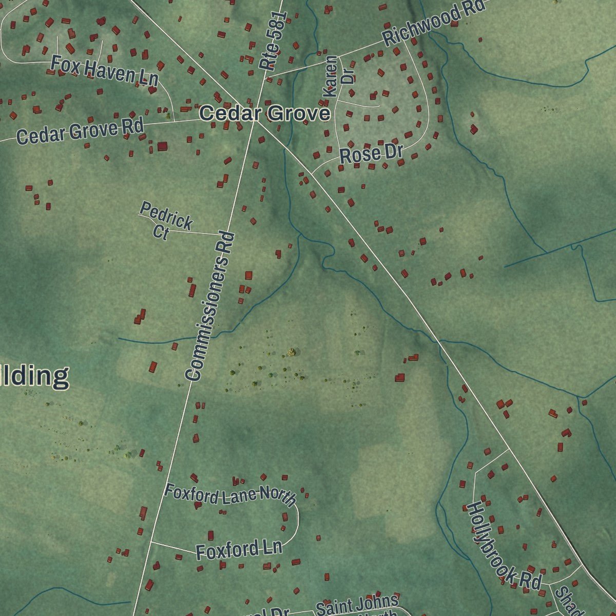 Second close-up of the map of South Harrison, New Jersey print showing more streets and buildings