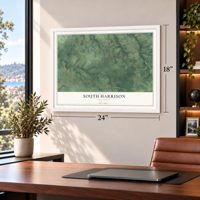 South Harrison, New Jersey map, 18 x 24 inch print in a white frame in a home office