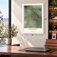 South Haven, Minnesota map, 18 x 24 inch print in a white frame in a home office