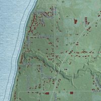 Second close-up of the map of South Haven, Van Buren County, Michigan print showing more streets and buildings
