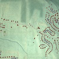 Second close-up of the map of South Hill, New York print showing more streets and buildings